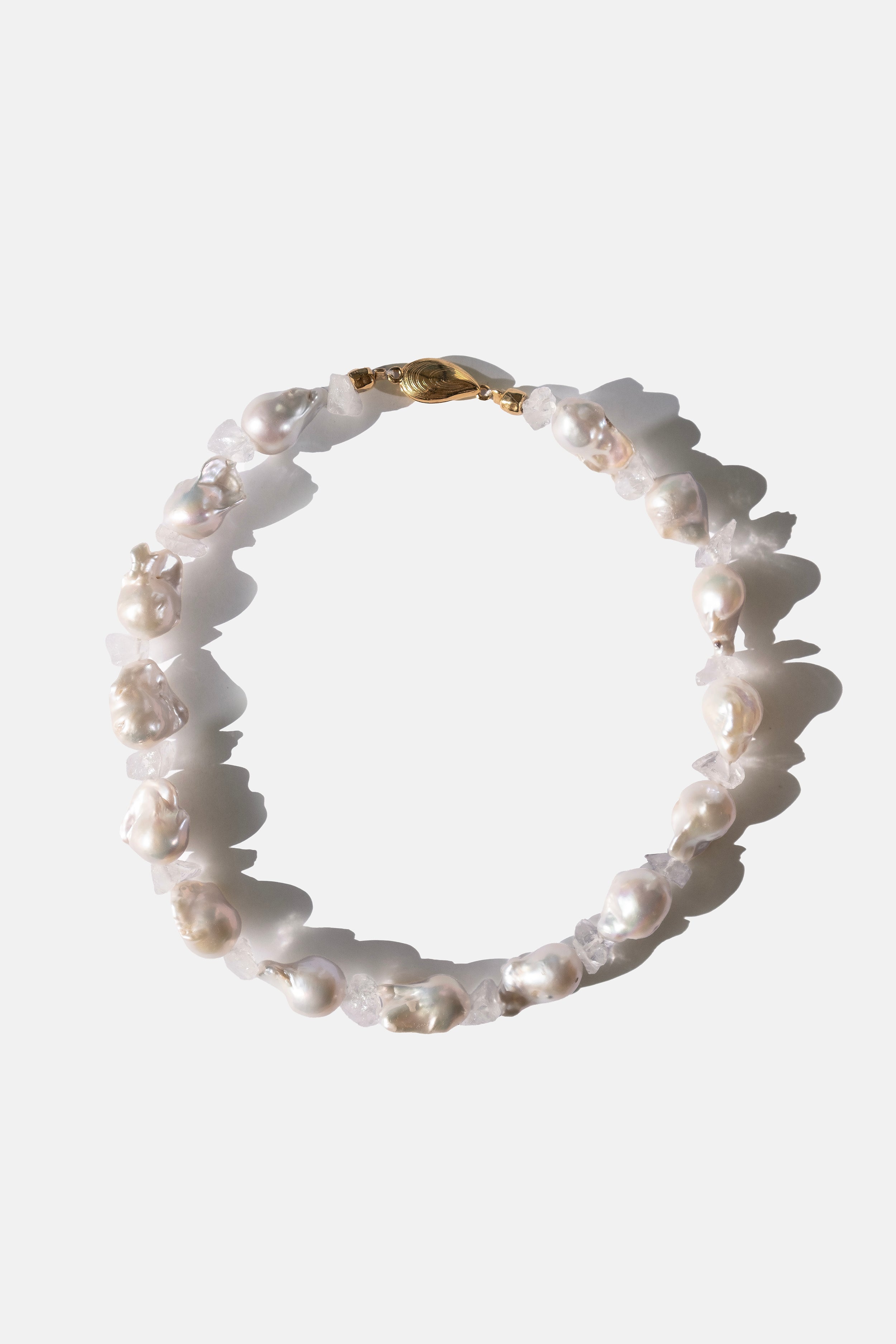 Pearl necklace on a white background
